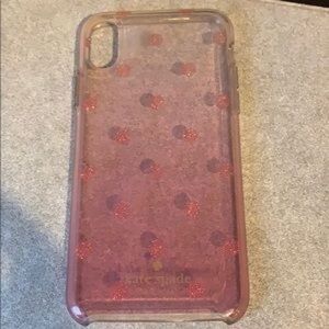 Kate Spade Clear Case with Red and Purple Dots